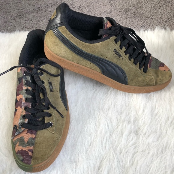 Puma Shoes | Suede Camo And Army Green 